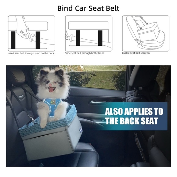 Petprsco Pet Car Seat for Small Dogs & Cats 20lbs - Picture 2 of 10